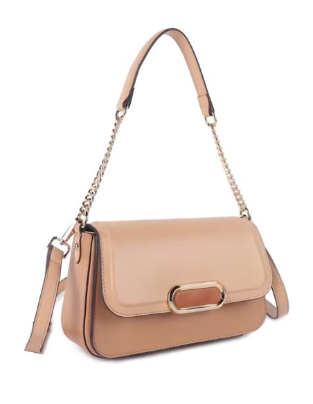 Mini bolso tote solapa detalle metálico