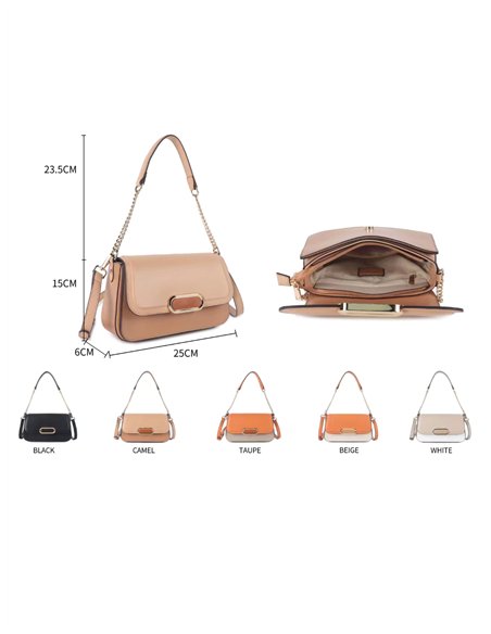 Mini bolso tote solapa detalle metálico