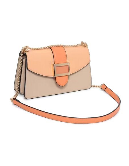 Bolso bandolera combinada solapa