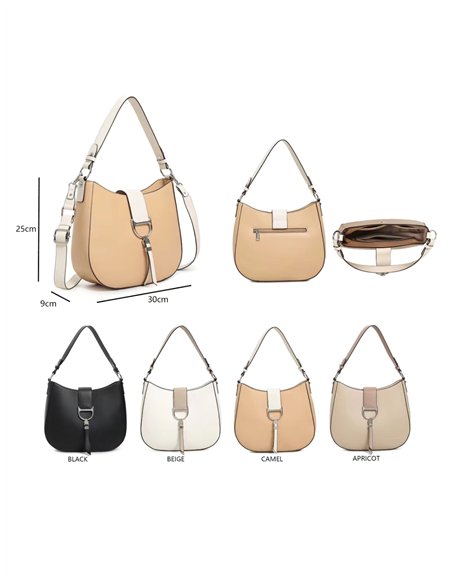 Bolso tote bicolor hebilla