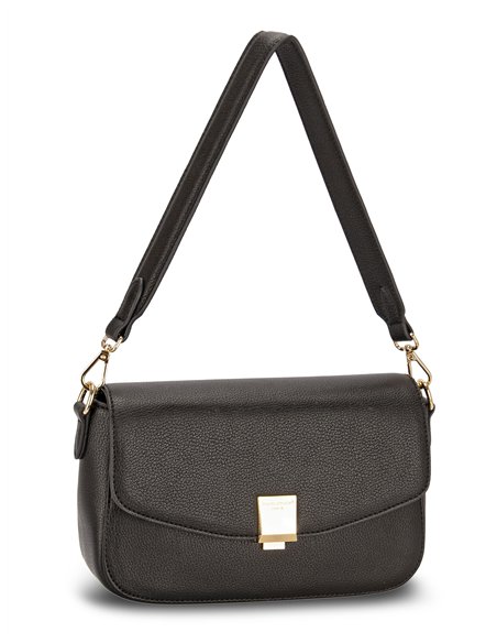 Mini bolso tote solapa black
