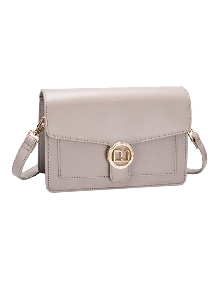 Bolso bandolera solapa detalle metálico grey