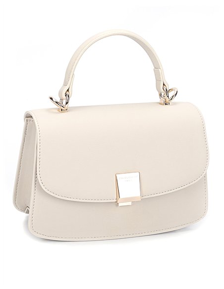 Mini bolso tote solapa almond-milk