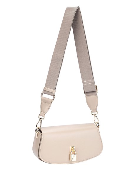 Bolso bandolera solapa detalle metálico gravel