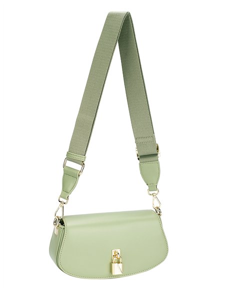 Bolso bandolera solapa detalle metálico light-green