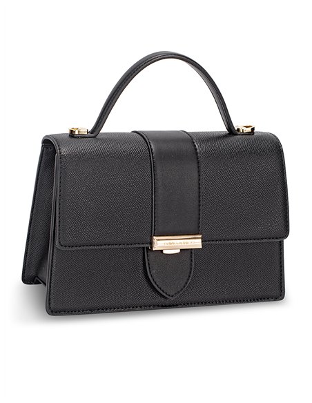 Mini bolso tote solapa black