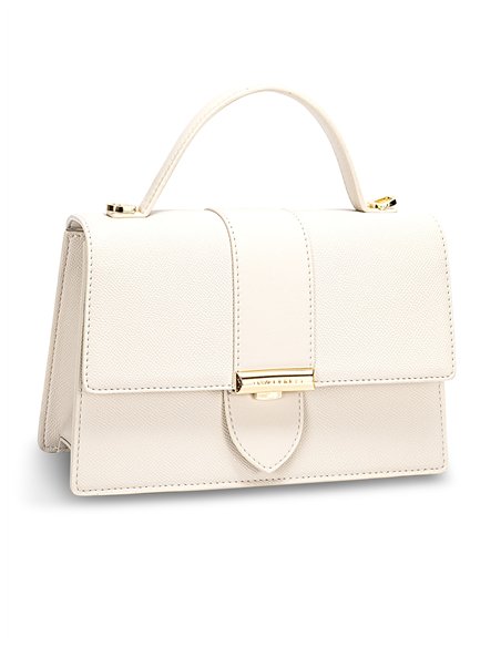 Mini bolso tote solapa almond-milk