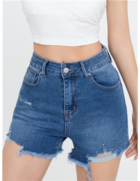 Ripped denim shorts azul (XS-XL)