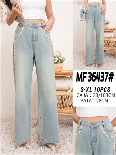 Jeans rectos abalorios 2