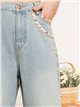 Jeans rectos abalorios