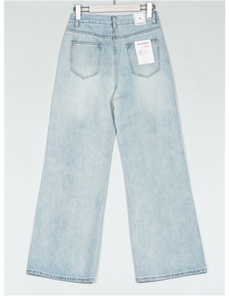 Jeans rectos bolsillos tweed