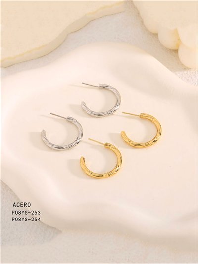 Pendientes aros - Acero inoxidable