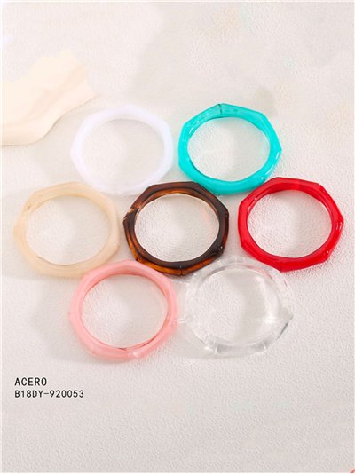 Pulsera rígida de resina forma geométrica