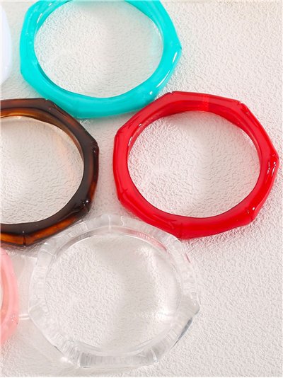 Pulsera rígida de resina forma geométrica 2