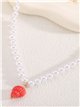 Collar perlas charm caracola - Acero inoxidable