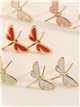Enameled dragonfly earrings - Stainless Steel
