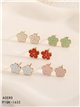 Pendientes flor esmaltados - Acero inoxidable