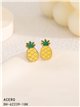 Pendientes piña esmaltados - Acero inoxidable