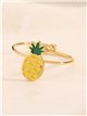 Enameled pineapple ring - Stainless Steel