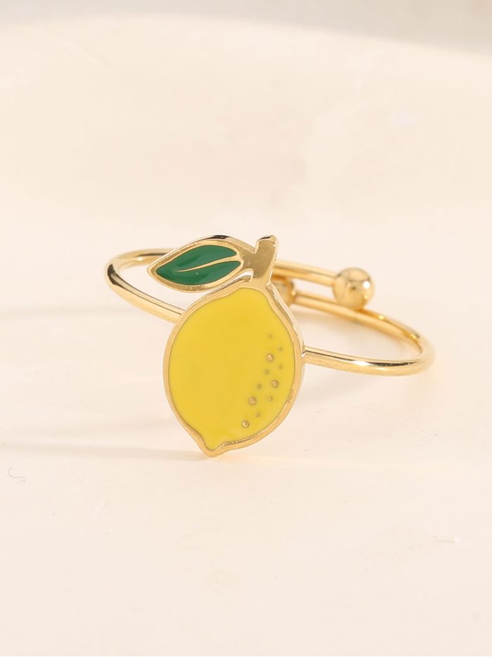 Anillo limón esmaltado - Acero inoxidable