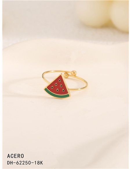 Anillo sandía esmaltado - Acero inoxidable