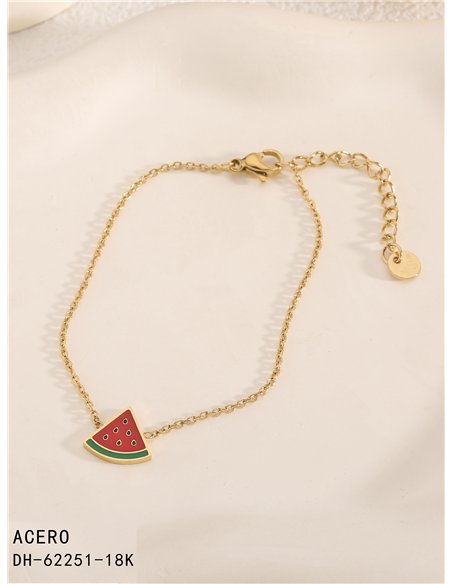 Pulsera sandía esmaltado - Acero inoxidable
