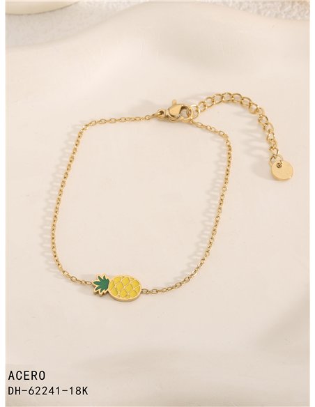 Pulsera piña esmaltada - Acero inoxidable
