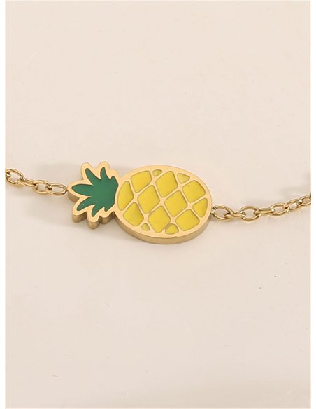 Pulsera piña esmaltada - Acero inoxidable