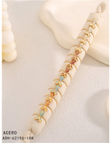 Conjunto de 12 anillos cola de sirena esmaltados - Acero inoxidable