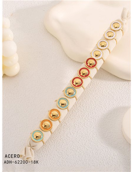 Conjunto de 12 anillos conchas esmaltados - Acero inoxidable