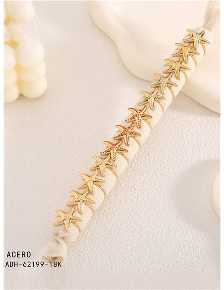 Conjunto de 12 anillos estrella de mar esmaltados - Acero inoxidable