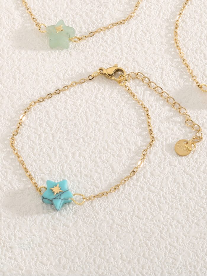 Pulsera estrella de resina con efecto piedra - Acero inoxidable