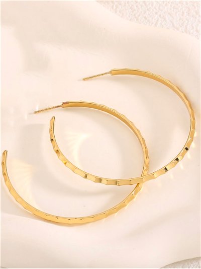 Pendientes aros grandes irregulares - Acero inoxidable 2