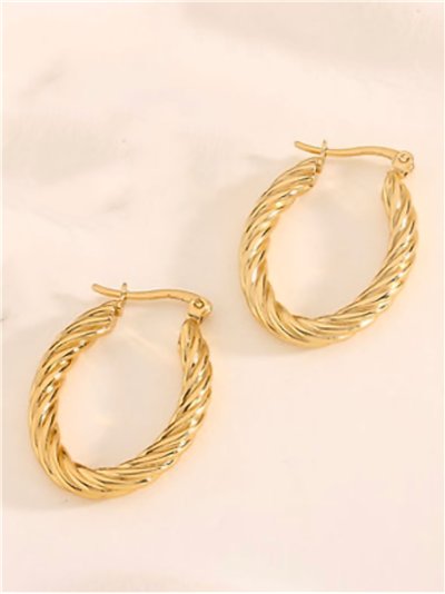 Pendientes aros trenzados- Acero inoxidable 2