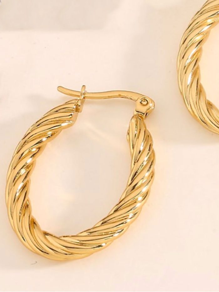 Geflochtene Creolen Ohrringe - Edelstahl