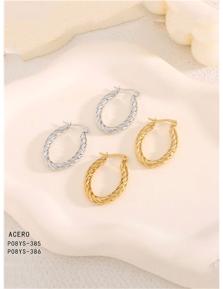 Pendientes aros trenzados- Acero inoxidable
