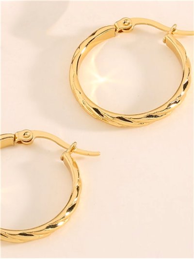 Pendientes aros trenzados - Acero inoxidable 2