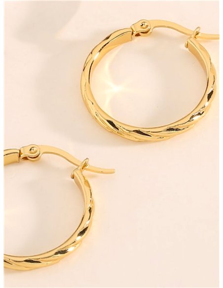Pendientes aros trenzados - Acero inoxidable
