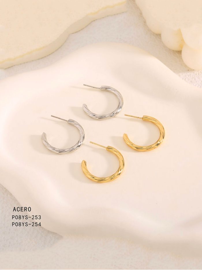 Pendientes aros - Acero inoxidable