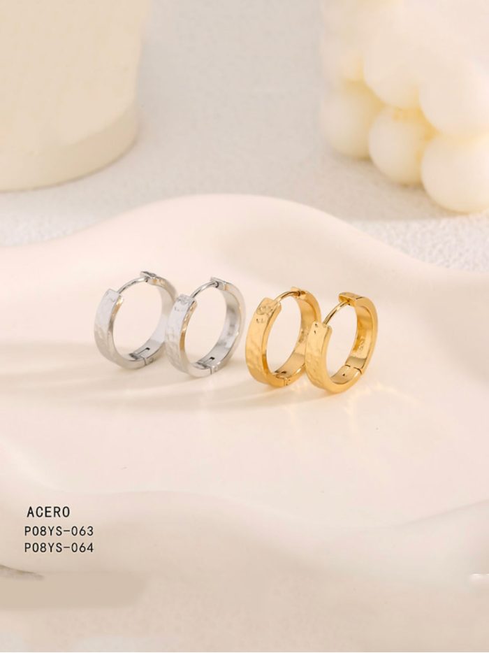 Pendientes aros tubulares - Acero inoxidable