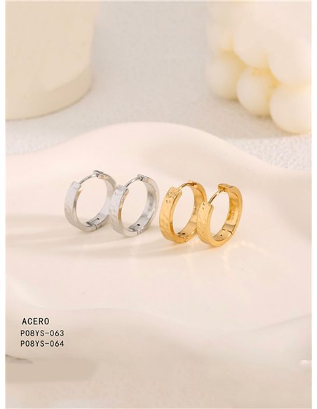 Pendientes aros tubulares - Acero inoxidable