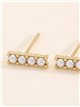 Pearl bar earrings  - Stainless Steel