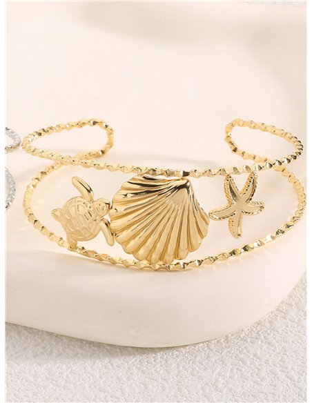 Brazalete abierta rígida concha - Acero inoxidable