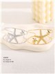 Brazalete abierta rígida estrella de mar - Acero inoxidable