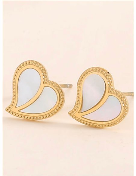 Mother-of-pearl heart earrings