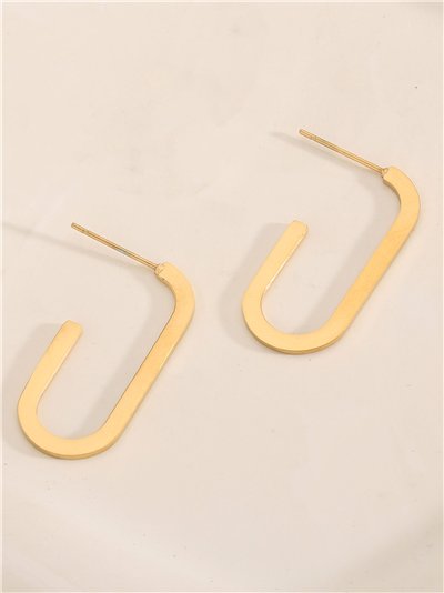 Pendientes aros alargados - Acero inoxidable 2