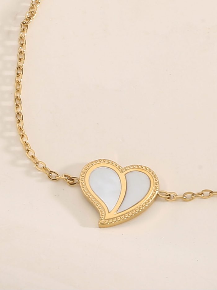 Pulsera corazón de Nácar - Acero inoxidable