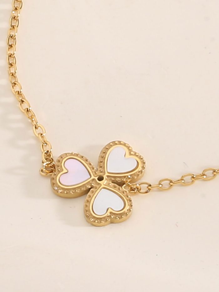 Bracciale trifoglio in madreperla - Acciaio inossidabile