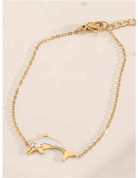 Pulsera delfín de Nácar - Acero inoxidable