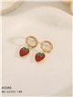 Pendientes aros colgantes con fresa esmaltados - Acero inoxidable